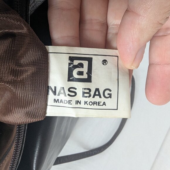 Nas Bag Purse Shoulder Bag Crossbody Brown Alligator Snakeskin Pattern Vtg 80s - Picture 10 of 12